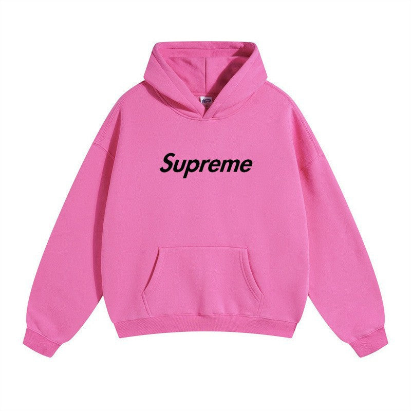 Printed Unisex Hoodie, Loose Drop Shoulder Sweatshirt
