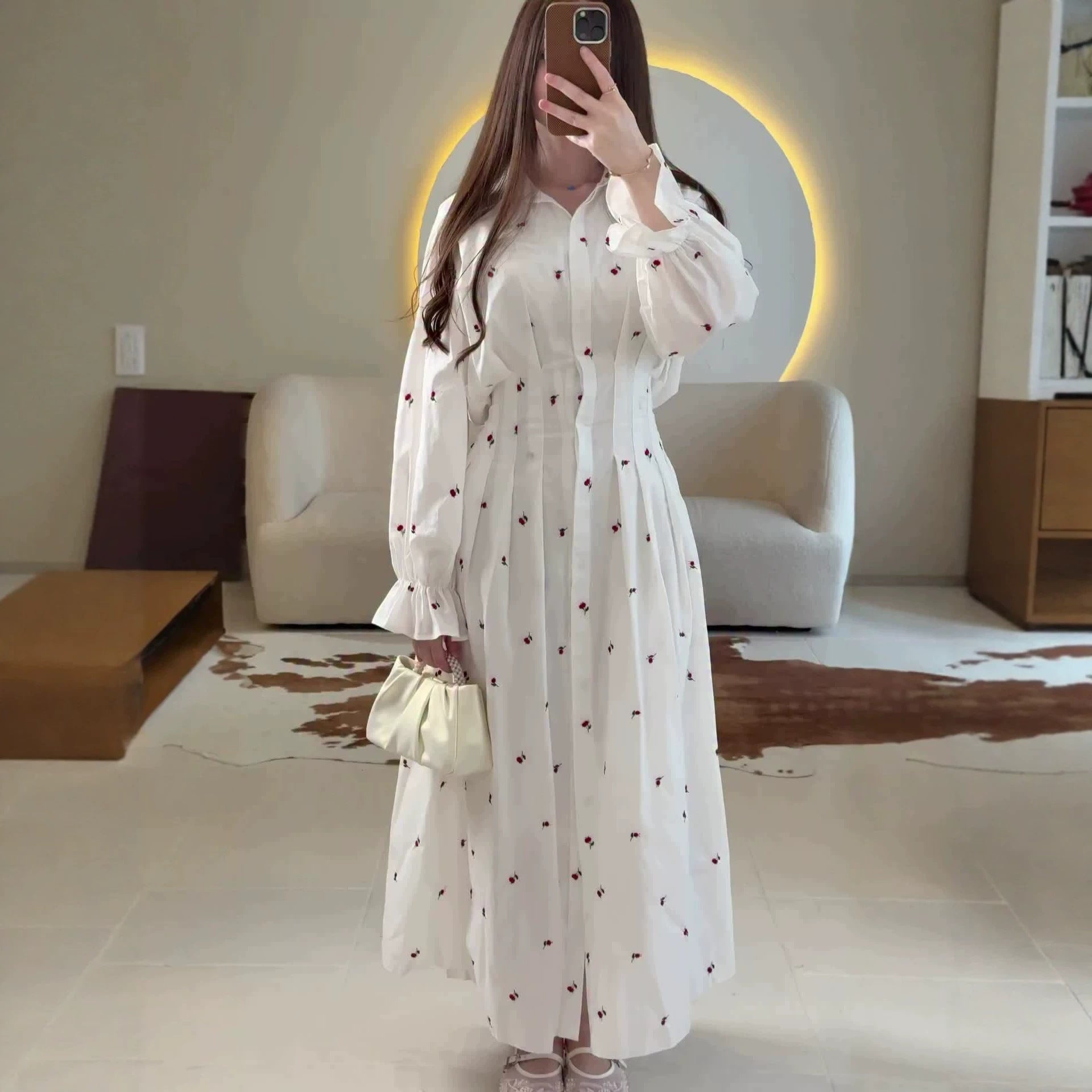 Floral Long-Sleeve Maxi Dress