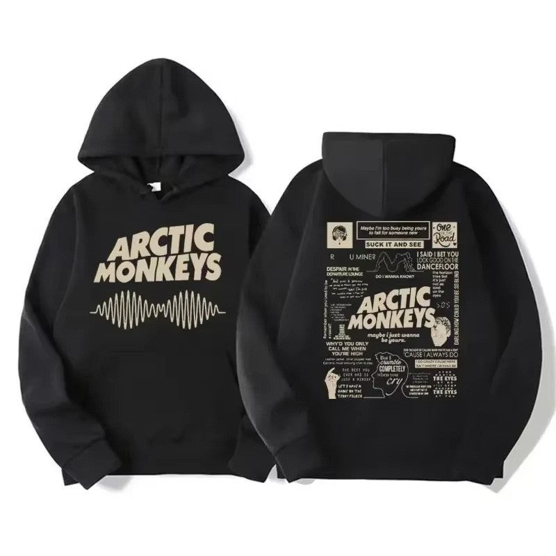 Vintage Rock Arctic Monkeys Album Print Black Hoodie Men's Y2K Sweatshirt