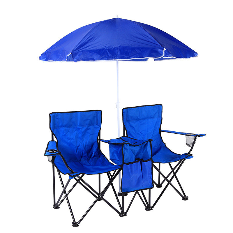 Double Camping Loveseat with Canopy – 600 lb Capacity Foldable Outdoor Chair with Cup Holders & Side Table