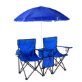 Double Camping Loveseat with Canopy – 600 lb Capacity Foldable Outdoor Chair with Cup Holders & Side Table