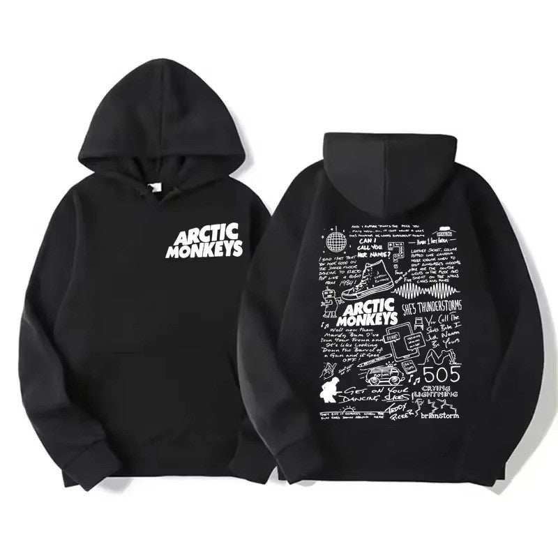 Vintage Rock Arctic Monkeys Album Print Black Hoodie Men's Y2K Sweatshirt