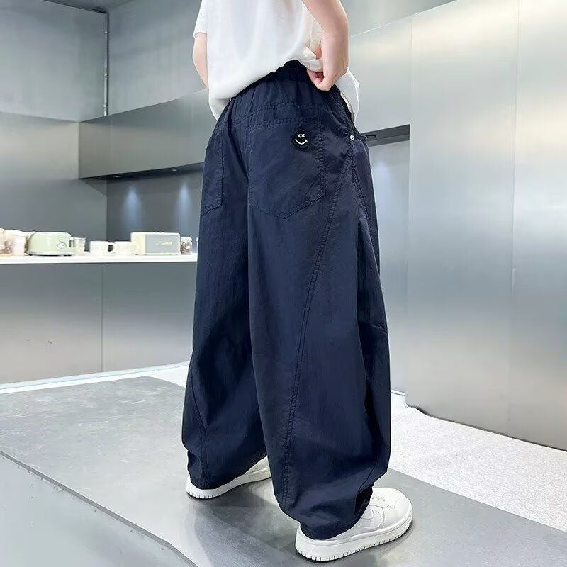 Boys Casual Wide-Leg Anti-Mosquito Pants – Lightweight Summer Trousers for Kids