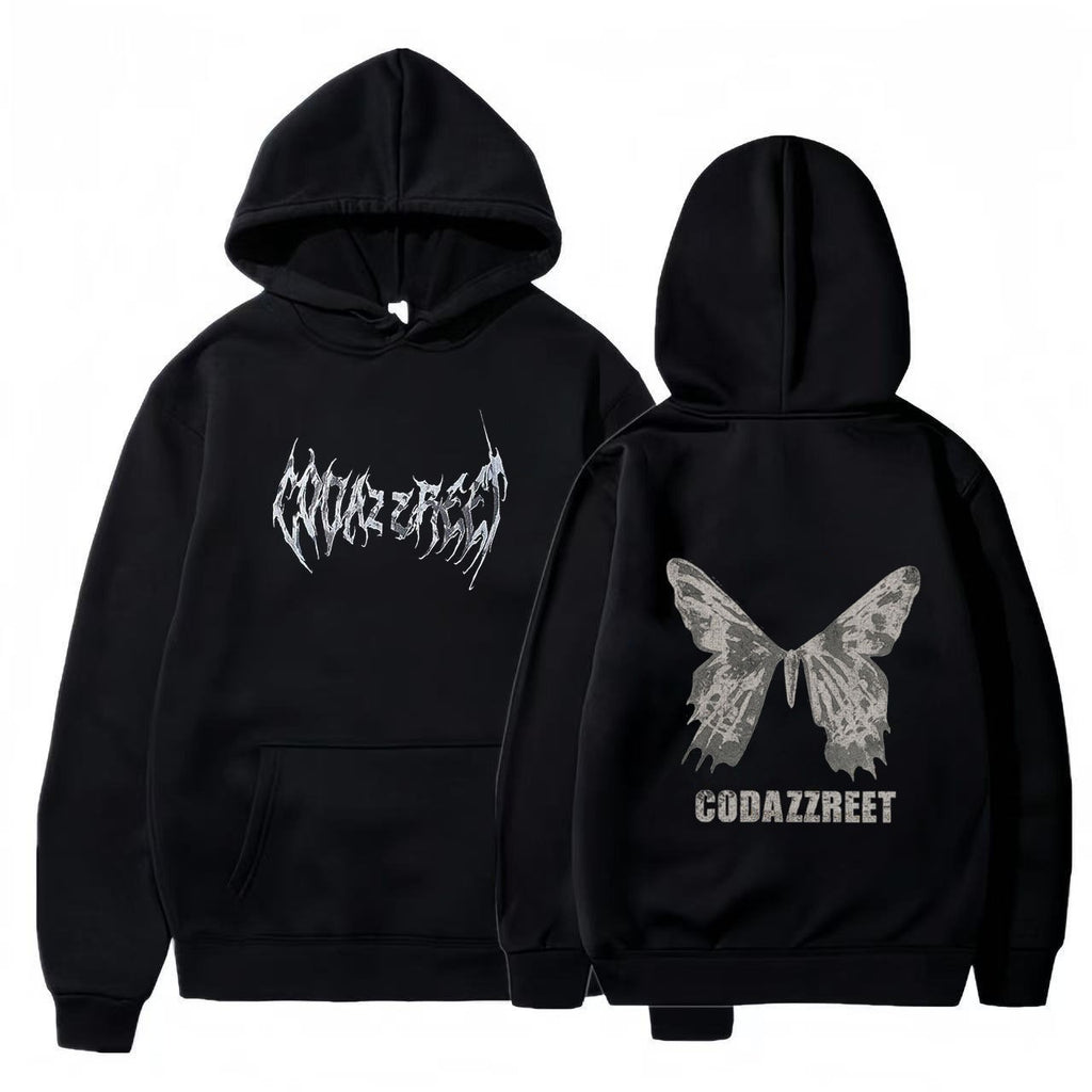 Hooded Sweatshirt for Men and Women, Couple Style, Hip-hop Butterfly Design