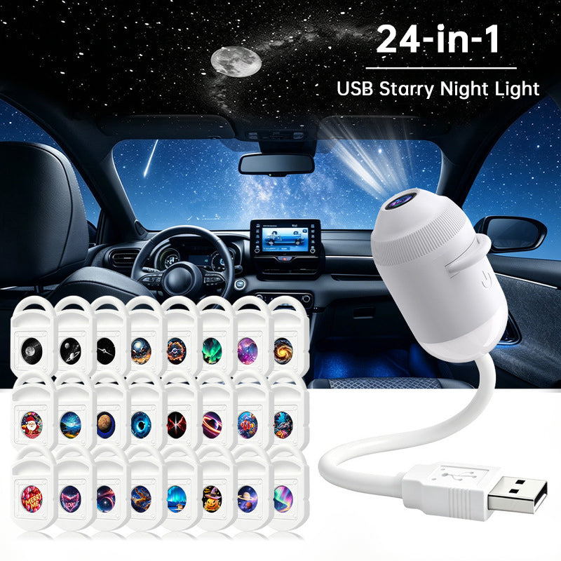 5D Holographic Galaxy & Ocean Projector – Smart LED Night Light with 24 Films for Bedroom & Party