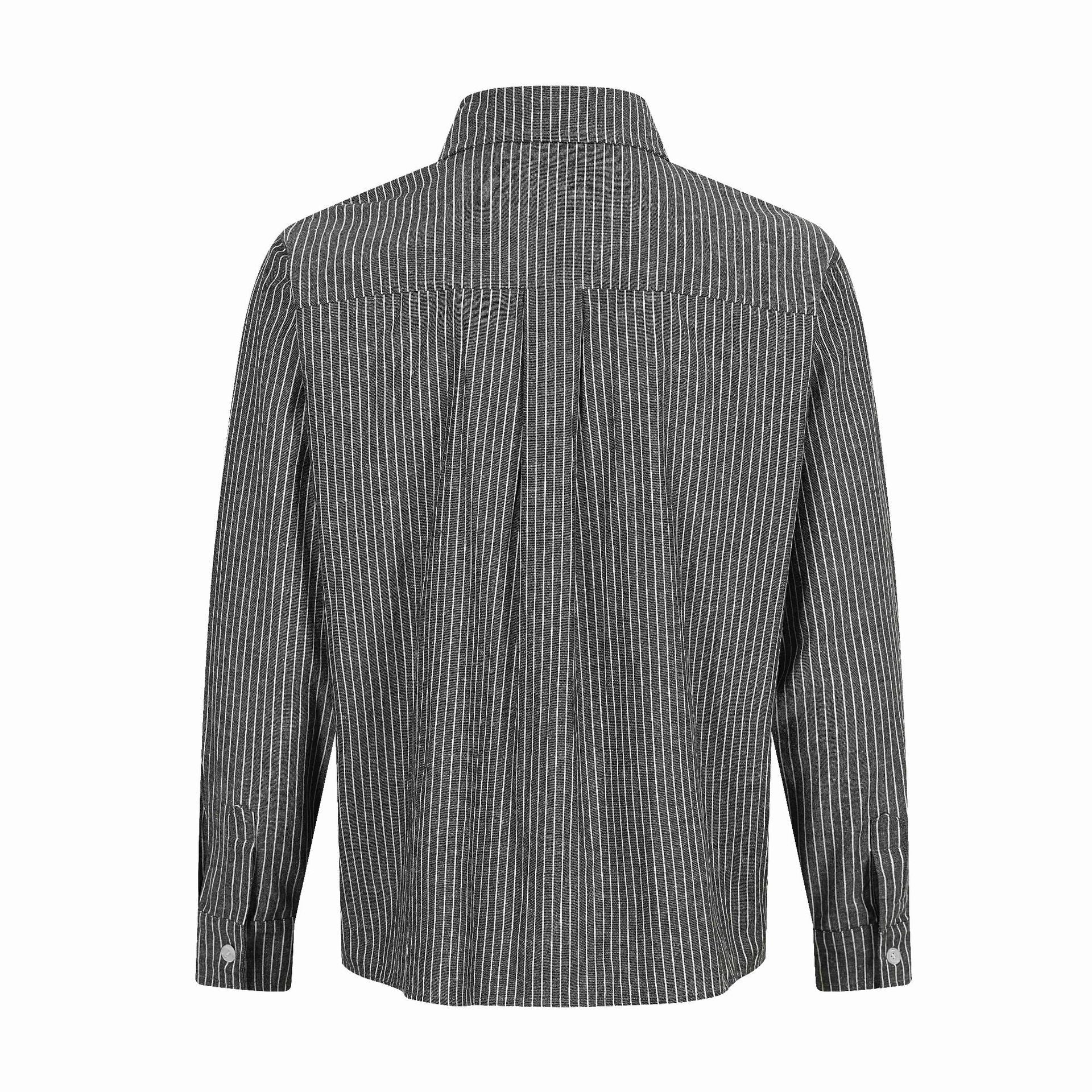 Royal Knight Hand-Painted Print Loose Striped Long Sleeve Shirt