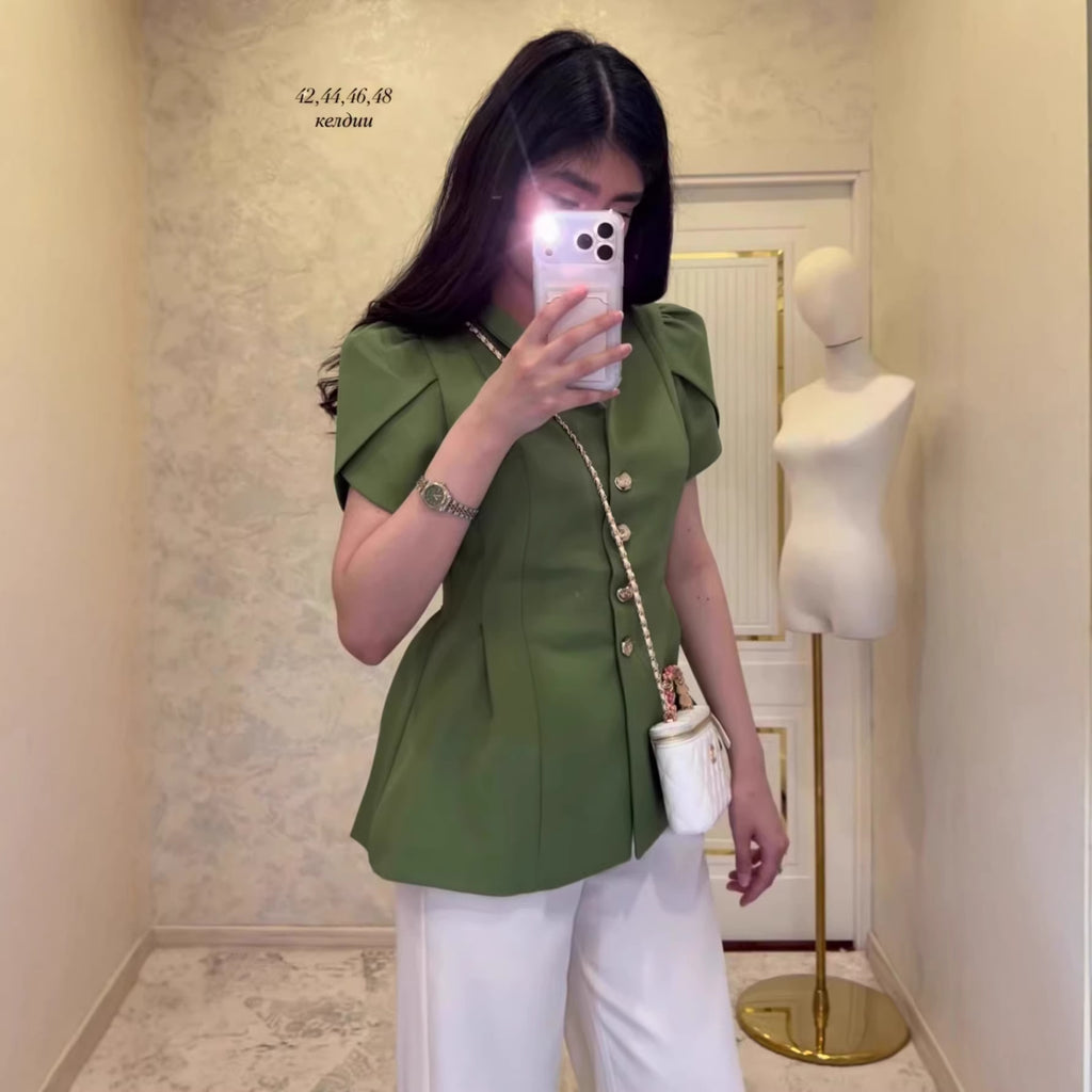 Women’s Short-Sleeve Lapel Cardigan