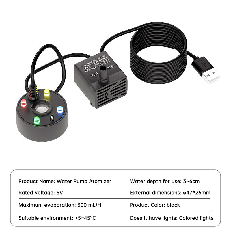 USB Ultrasonic Mist Maker Fogger Pump – 5V Pond, Fountain & Fish Tank Humidifier