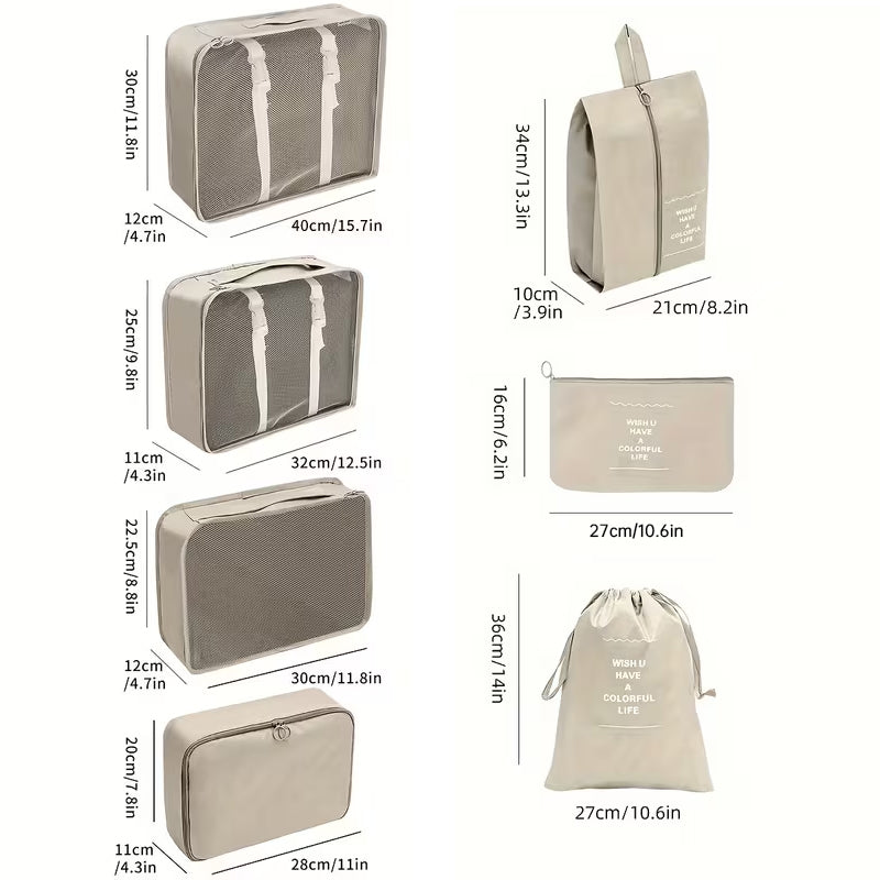 Packing Cubes for Suitcase 7-Piece Set – Travel Organizer & Luggage Storage Bags