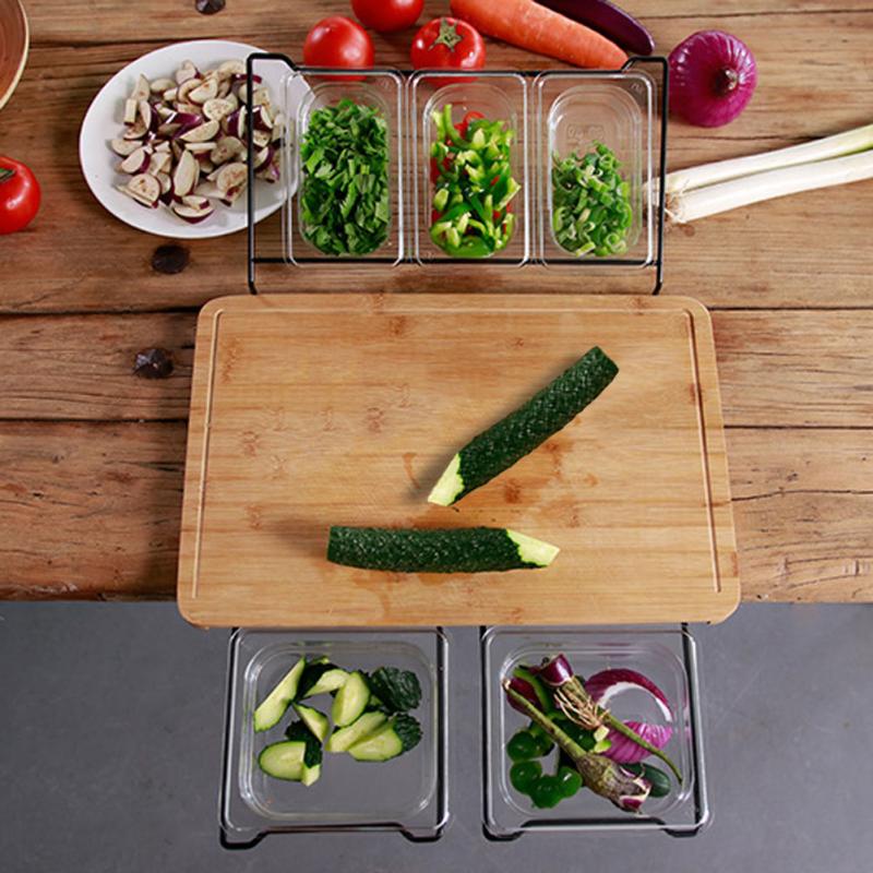 Multifunctional Bamboo Cutting Board with Storage Box