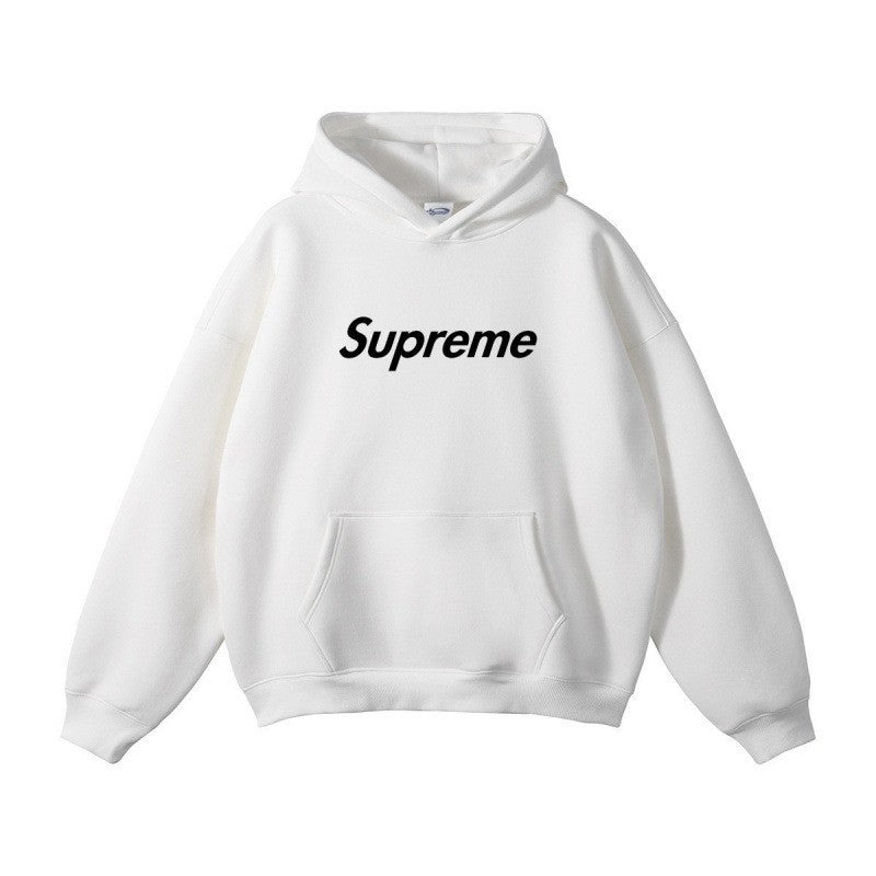 Printed Unisex Hoodie, Loose Drop Shoulder Sweatshirt