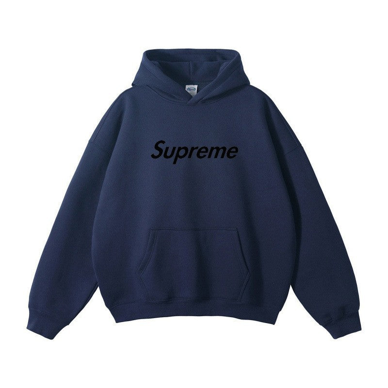Printed Unisex Hoodie, Loose Drop Shoulder Sweatshirt
