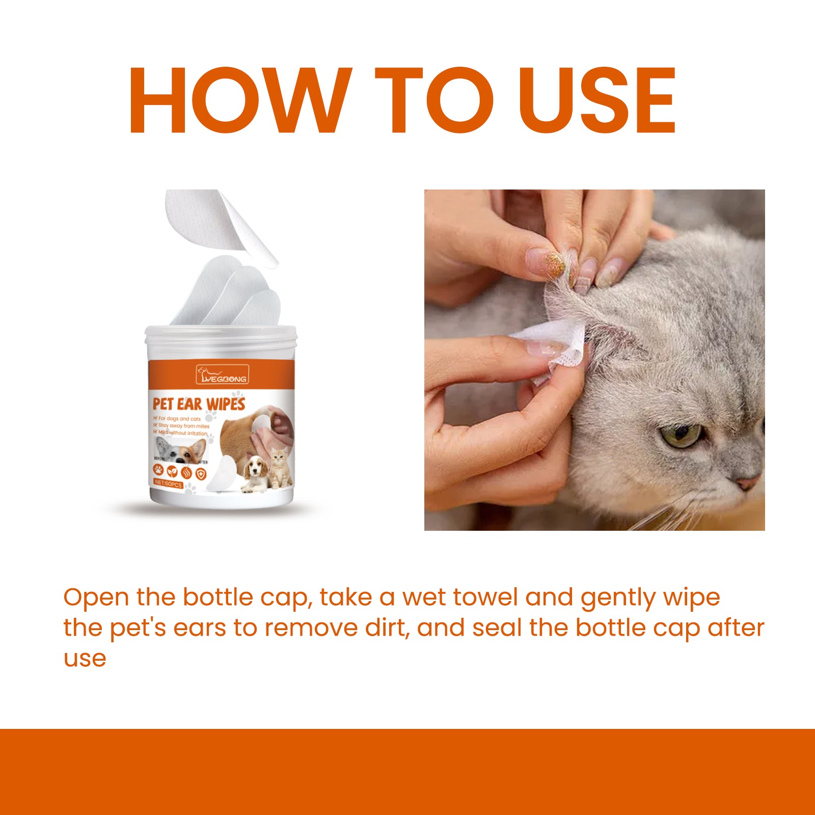 Yegbong Pet Ear Cleaning Wipes