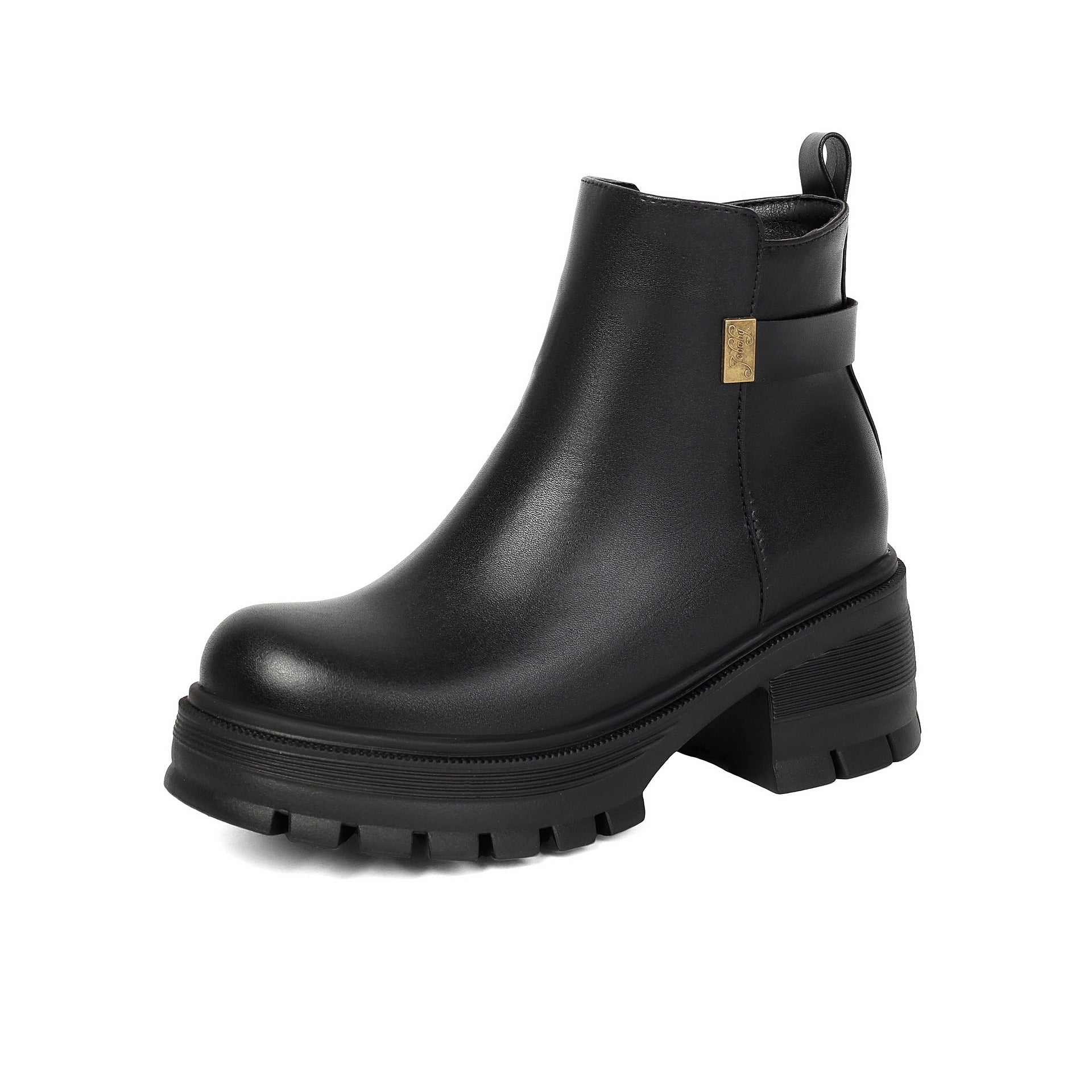 Black Chunky Platform Ankle Boots