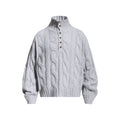Twisted flower half buttoned sweater