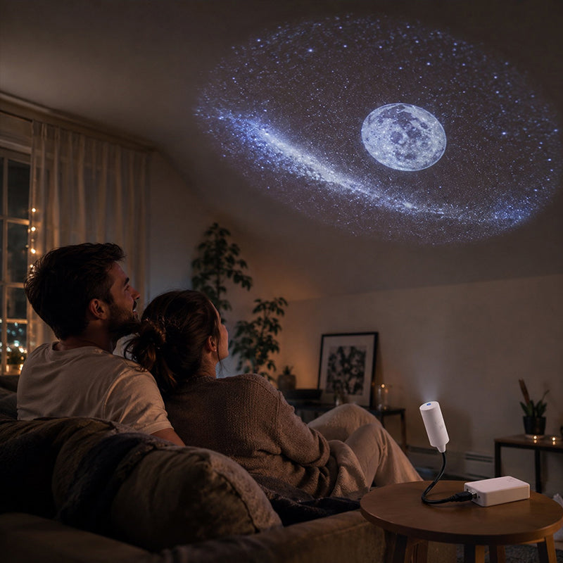 USB Star Projector – Plug & Play Night Light with Interchangeable Patterns for Bedroom & Living Room