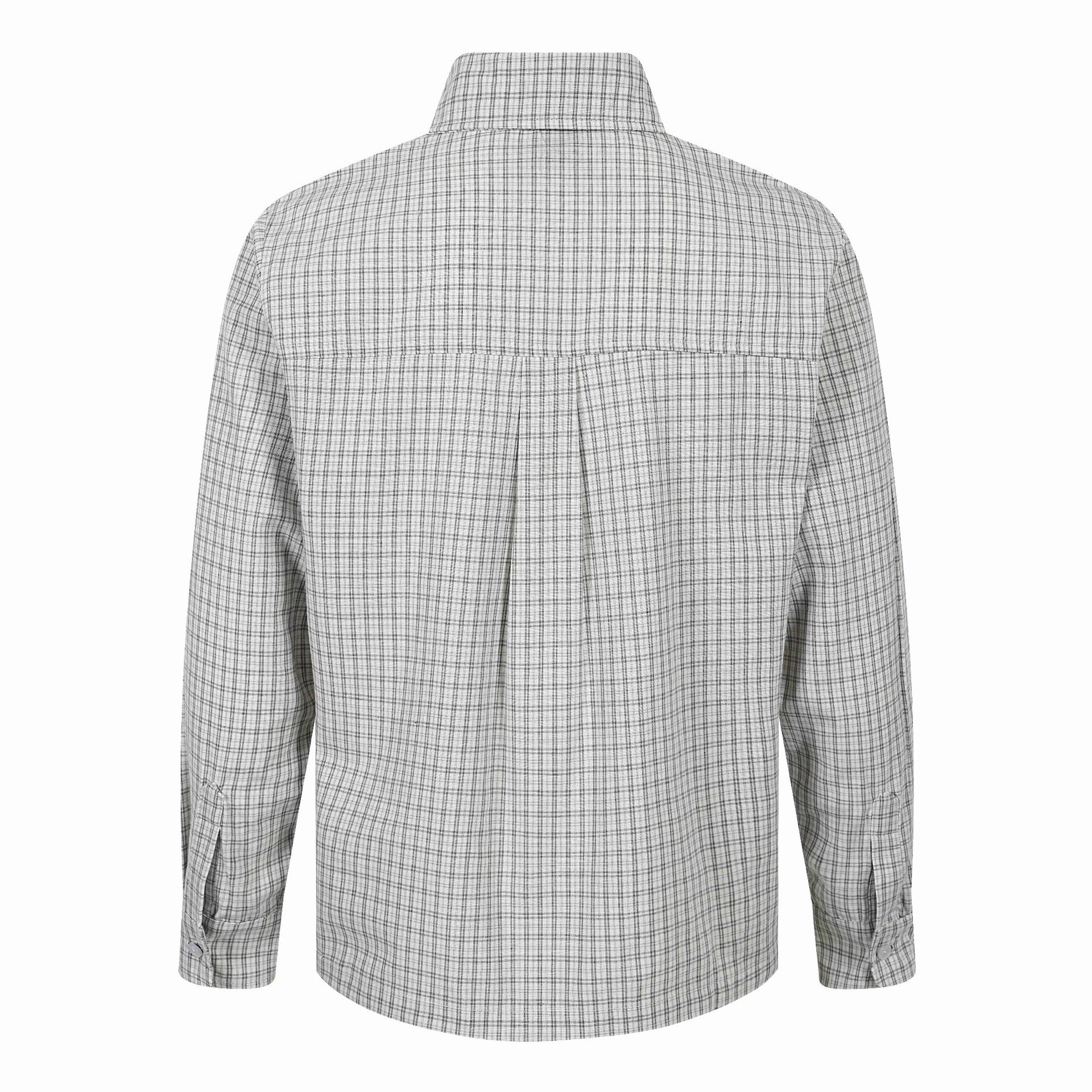 Plaid Embroidered Turn-down Collar Loose Casual Versatile Long Sleeve Shirt