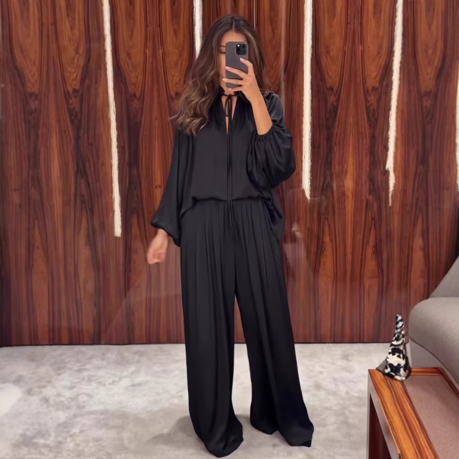 Women’s V-Neck Loose Pants Set