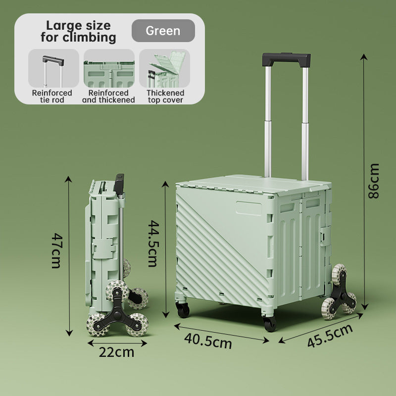 Folding Utility Cart with Lid – Rolling Storage Wagon for Shopping, Travel & Outdoor Use